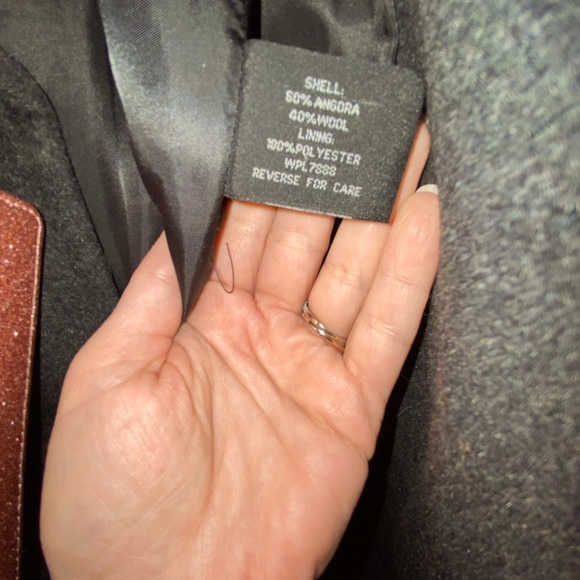 Anne Klein Angora Wool Double Breasted Coat - Picture 2 of 4